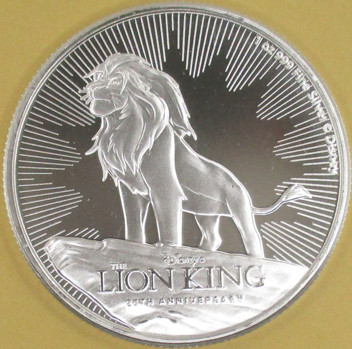 Disney Król Lew Simba 1oz Ag 999 2 dolary