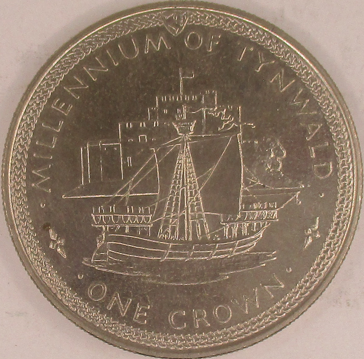 Millenium of Tynwald 1 crown CuNi