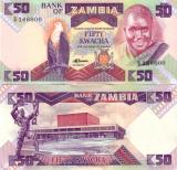 ZAMBIA 1986 banknot obiegowy 50 Kwacha bielik afrykański 