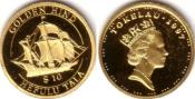 TOKELAU 1997 Statek GOLDEN HIND 