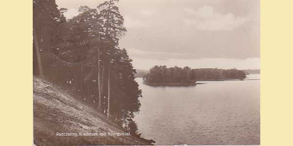 Pocztówka : Rudczanny - Niedersee mit Kornigsinsel