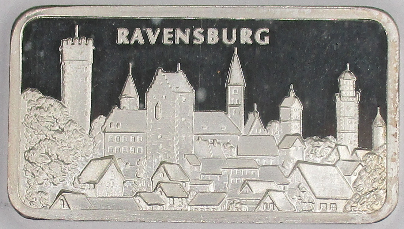 Zdjęcie do HERAEUS Ravensburg sztabka srebra 1oz Ag 999 